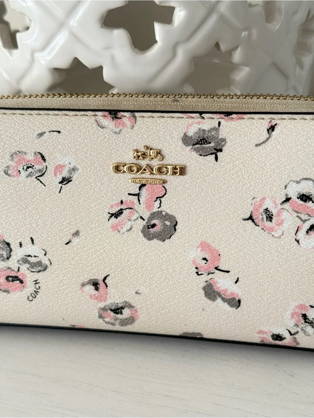 Coach HTF Wildflower Printed Long Zip Wallet
